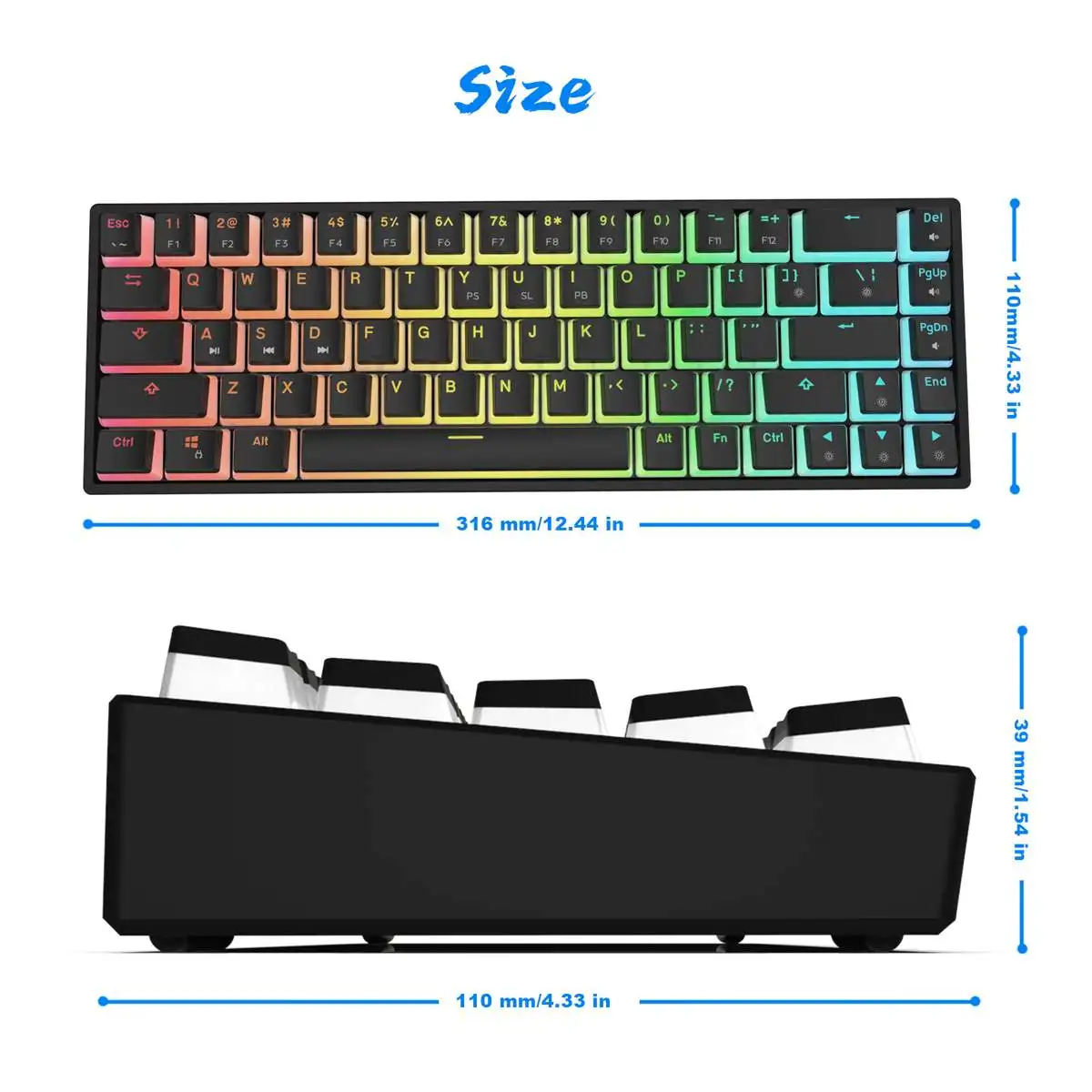 pc keyboard GamaKay MK68 Type-C Wired Mechanical Keyboard Gateron Optical Switch NKRO RGB 68 Keys 65% Hot Swappable Pudding Gaming Keyboards gaming computer keyboard