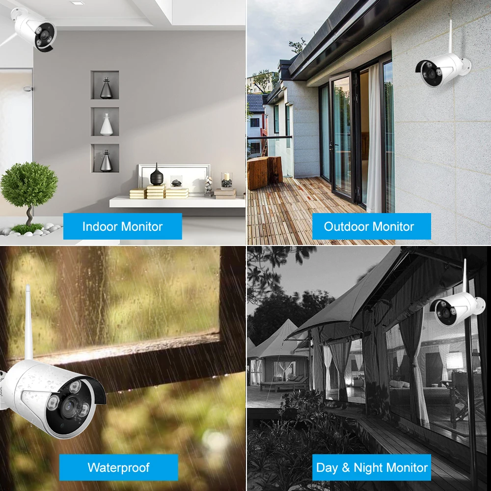 Охранный системный комплект для фотокамеры 1MP 720P ip-камера аудио запись Беспроводной NVR Комплект охранной системы видеонаблюдения домашняя охранная система