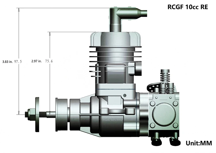 RCGF 10cc бензиновый/бензиновый двигатель с задней/боковой выхлопной трубой 10 ccRE/10 ccBM для Радиоуправляемая модель самолета