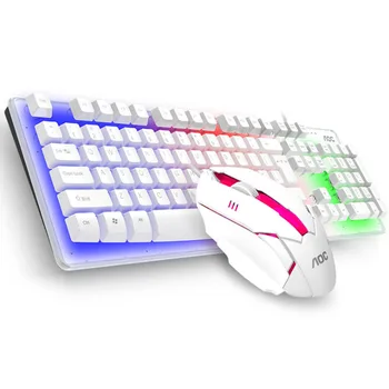 

AOC Km100 Cable USB Shining Keyboard and Mouse KIT Computer Machinery Handfeel Backlight Keyboard and Mouse Set