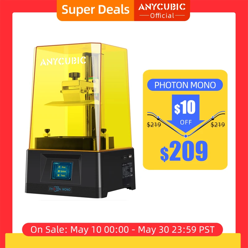 ANYCUBIC Photon Mono 3D Printer UV Resin Printers with 6 inch 2K Monochrome LCD Screen & Fast Printing Speed 130x80x165 mm