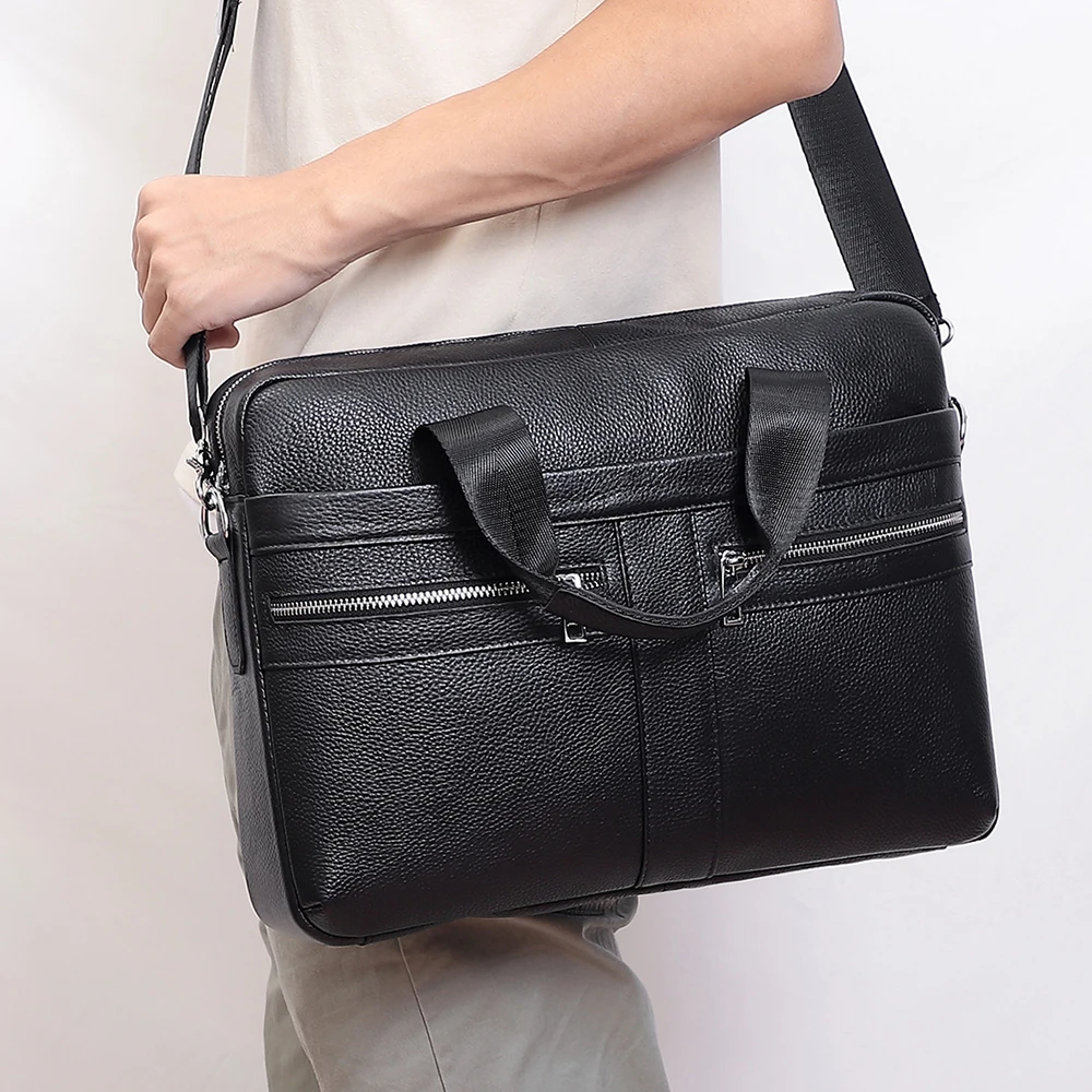 JOYIR Genuine Leather Men\'s Briefcase Male 15.6\