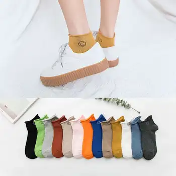

Colorful Sock for Woman Boat Adult Casual Ladies Soft Sox Creative Smiling Face Socks Cotton Spring Girls Trendy Cute Calcetines
