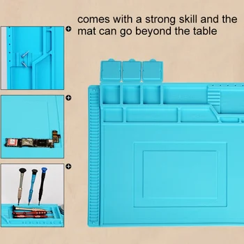 

Heat Insulation Silicone Soldering Pad Mat Desk Maintenance Platform For Repair Station With Magnetic New