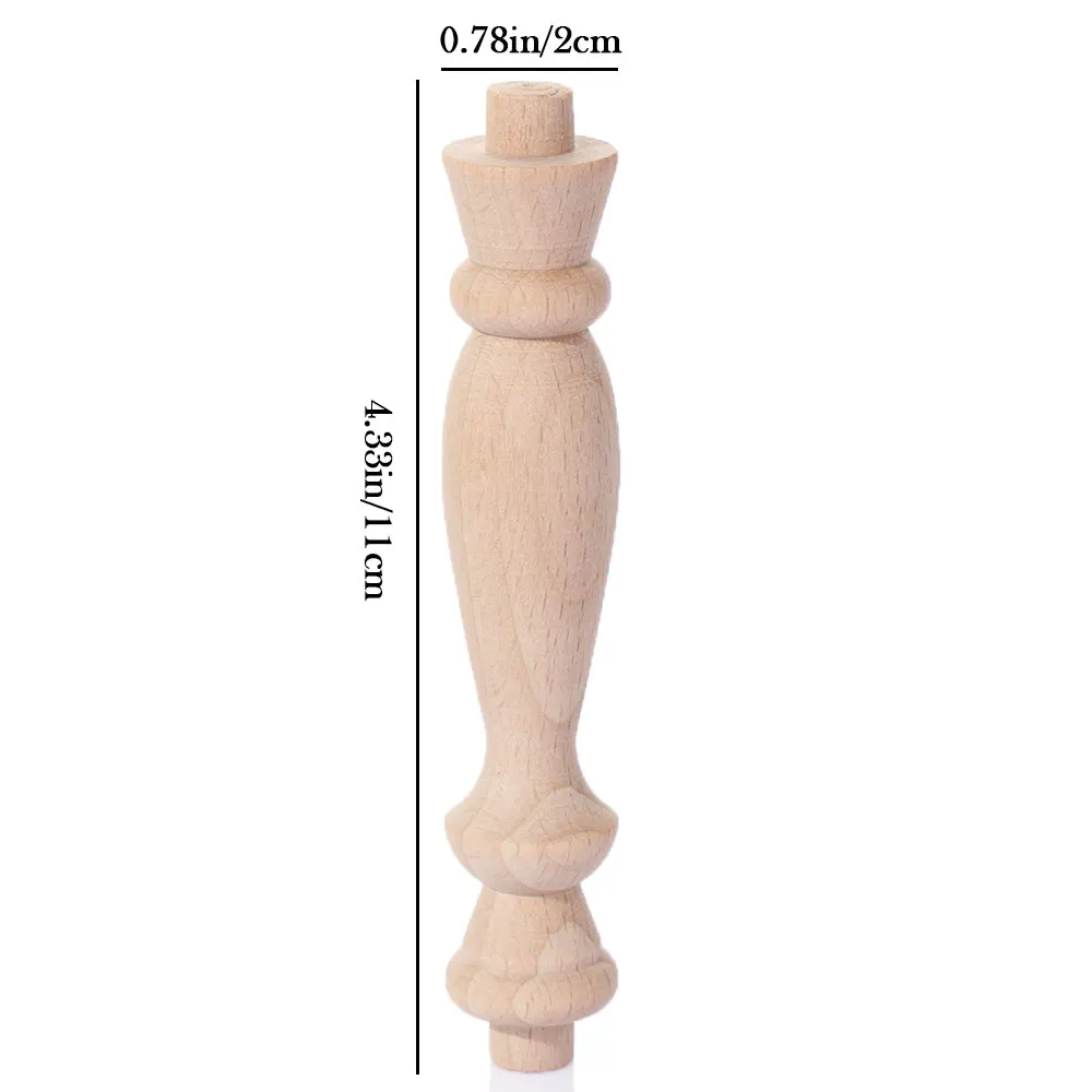 Vintage European-Style Solid Wood Carved Furniture Legs - Decorative Home Accents