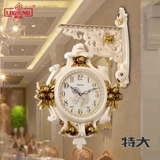 

Luxury Silent Automatic Double Sided Wall Clock Outdoor Modern Design Europe Style Wall Clock Kitchen Reloj Pared Home Watch