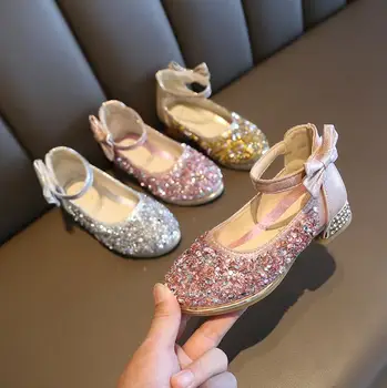

Children's sandals summer rhinestones shoes sequins princess shoes girls princess single shoes