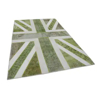 

204x303 Cm British Handmade Flag Patchwork Rug-7x10 Ft