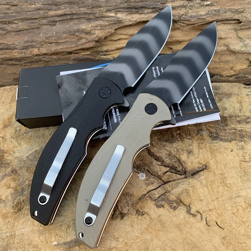 Походный нож ZT 0606CF 9CR14MOV складной Клинок с тигровым узором рукоятка G10