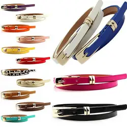 HOT SALES!!! New Arrival Women's Fashion Candy Color Faux Leather Buckle Skinny Belt Thin Waistband Sash All-Match Dress's Belt