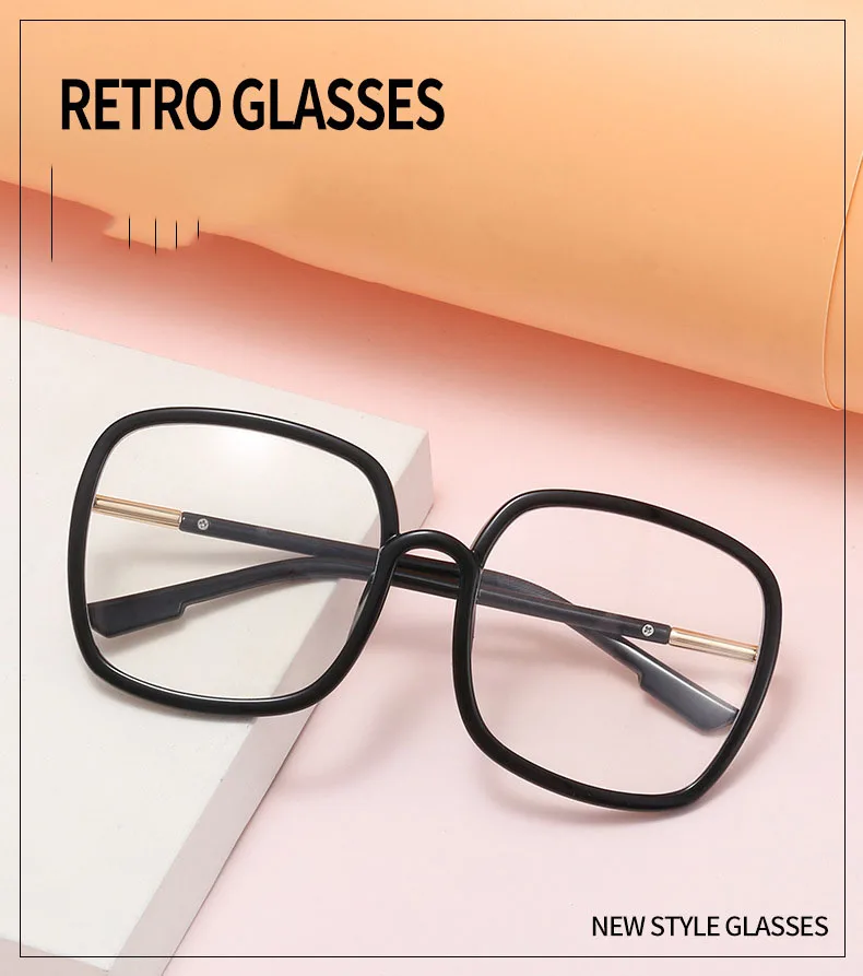 Брендовые негабаритные квадратные оправы для очков, прозрачные линзы, солнцезащитные очки для женщин, оптические оправы для очков для мужчин, винтажные очки