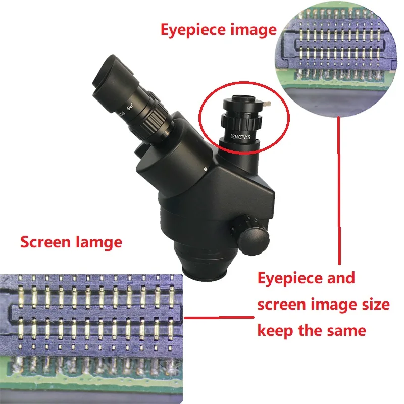 34MP HDMI USB SD Цифровая камера 3.5X 90X Simul focal Тринокулярный шарнирный зажим для пайки