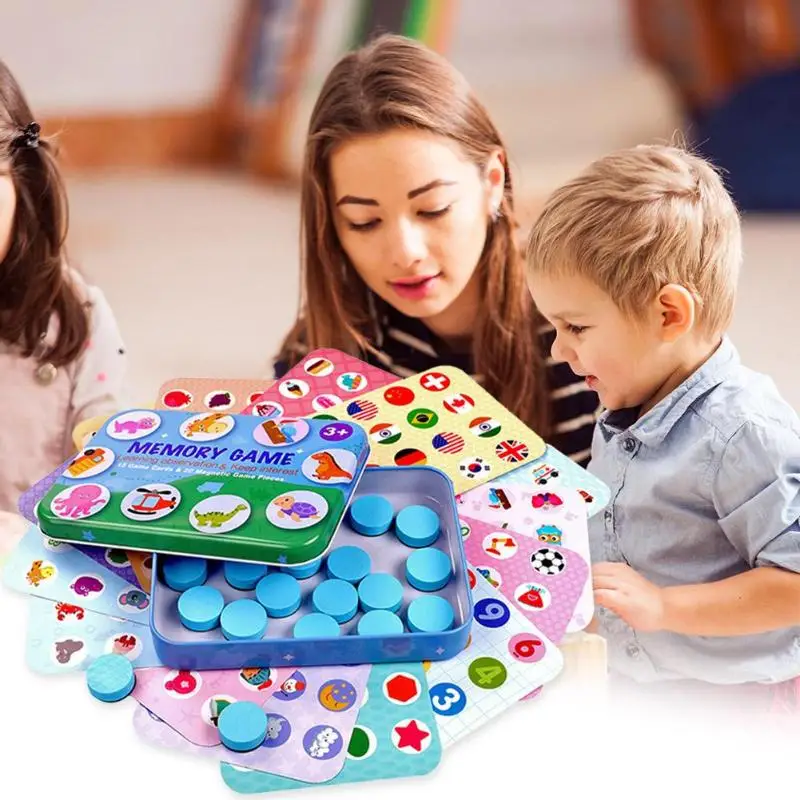 Memory Puzzle Wooden Toy Children Desktop Interactive Memory Game Box Chess Educational Cognitive Ability Toy For Children