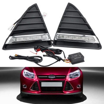 

2Pcs/Set Car Styling Auto Led Drl Daylight Car Daytime Running Lights Set with Fog Lamp for Fo rd Focus 3 2012 2013 2014 2015