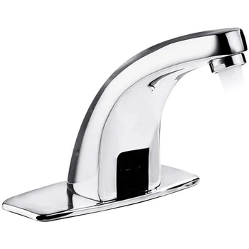 

Automatic Infrared Sensing Faucet, Copper Intelligent Non-Contact Sink Faucet, Single Cold Faucet with Control Box in Kitchen Ba