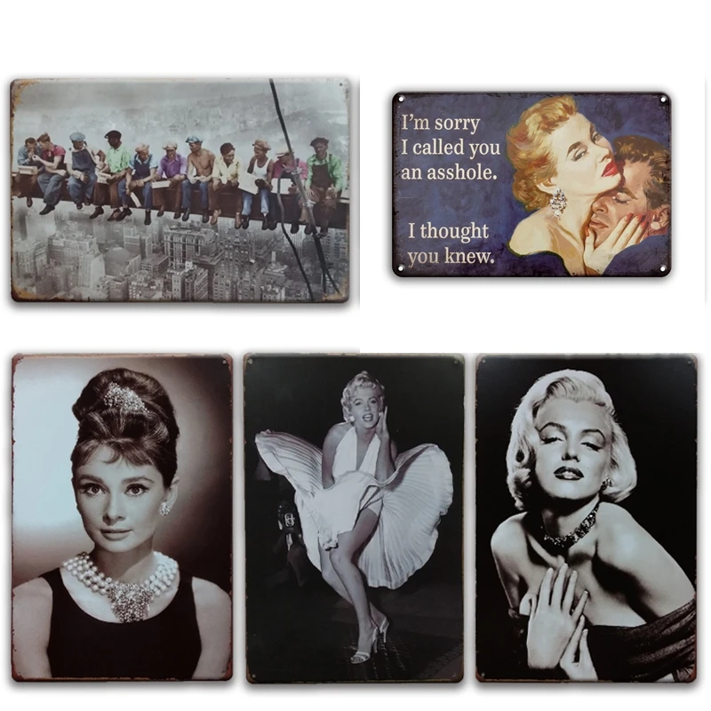 

Vintage Sexy Pin Up Girl Iron Painting Metal Tin Sign TITANIC Marilyn Monroe Art Poster Retro signs Wall Sweet Home Decor
