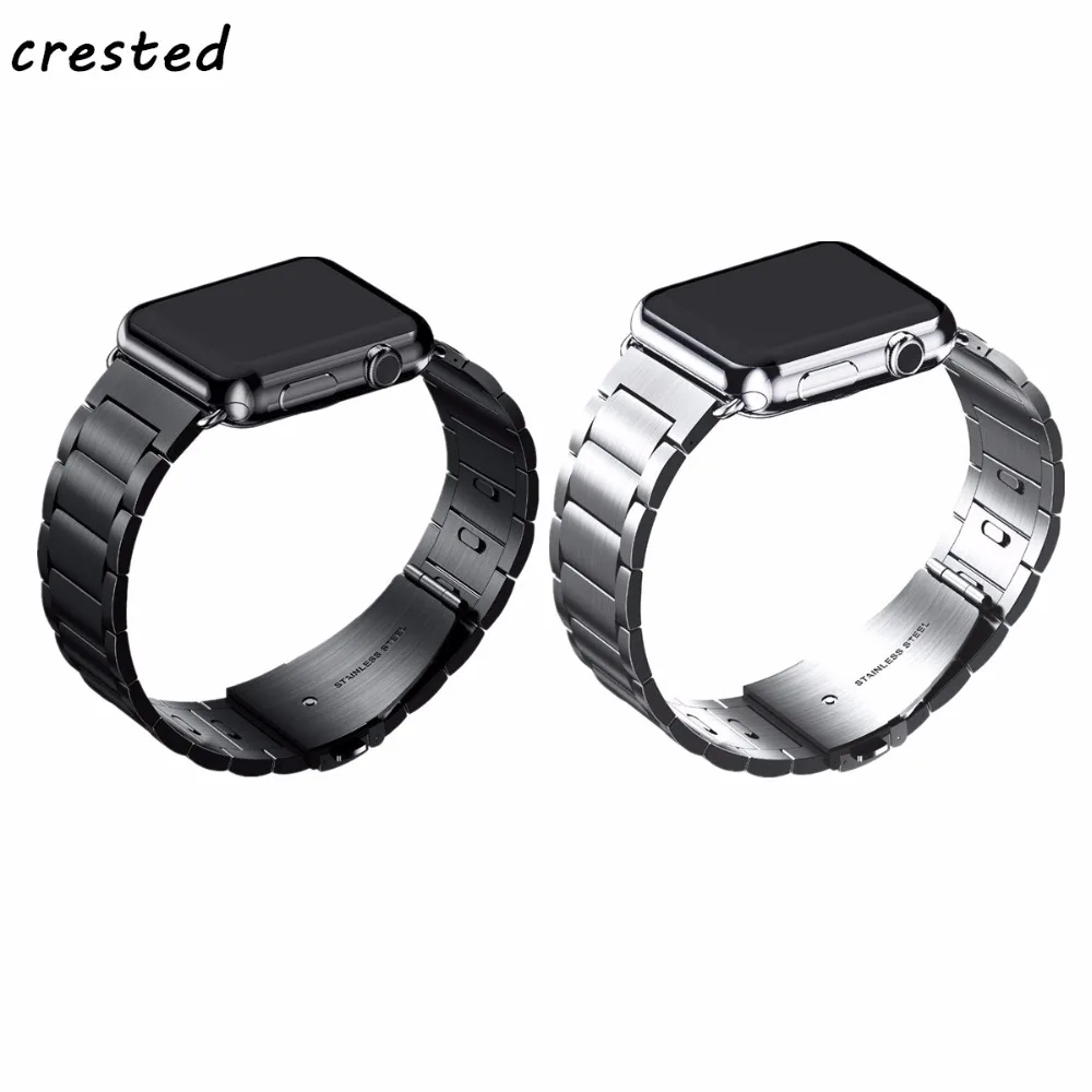 Cheap Stainless steel strap For Apple Watch band 5 4 3 44mm 40mm iwatch 5 4 3 band 42mm 38mm correa link bracelet watch Accessories