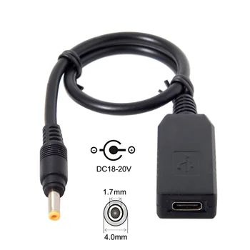 

10pcs/lot Cablecc USB-C Type C USB 3.1 to DC 20V 4.0 1.7mm Power Plug PD Emulator Trigger Charging Cable for Lap top Black