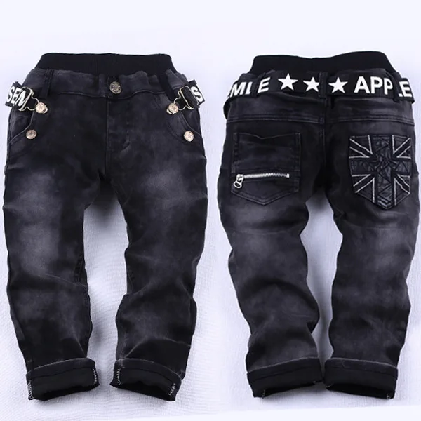 

2019 Childrenswear Spring And Autumn New Style BOY'S Slim Fit Black Jeans Children Big Boy Korean-style Trousers