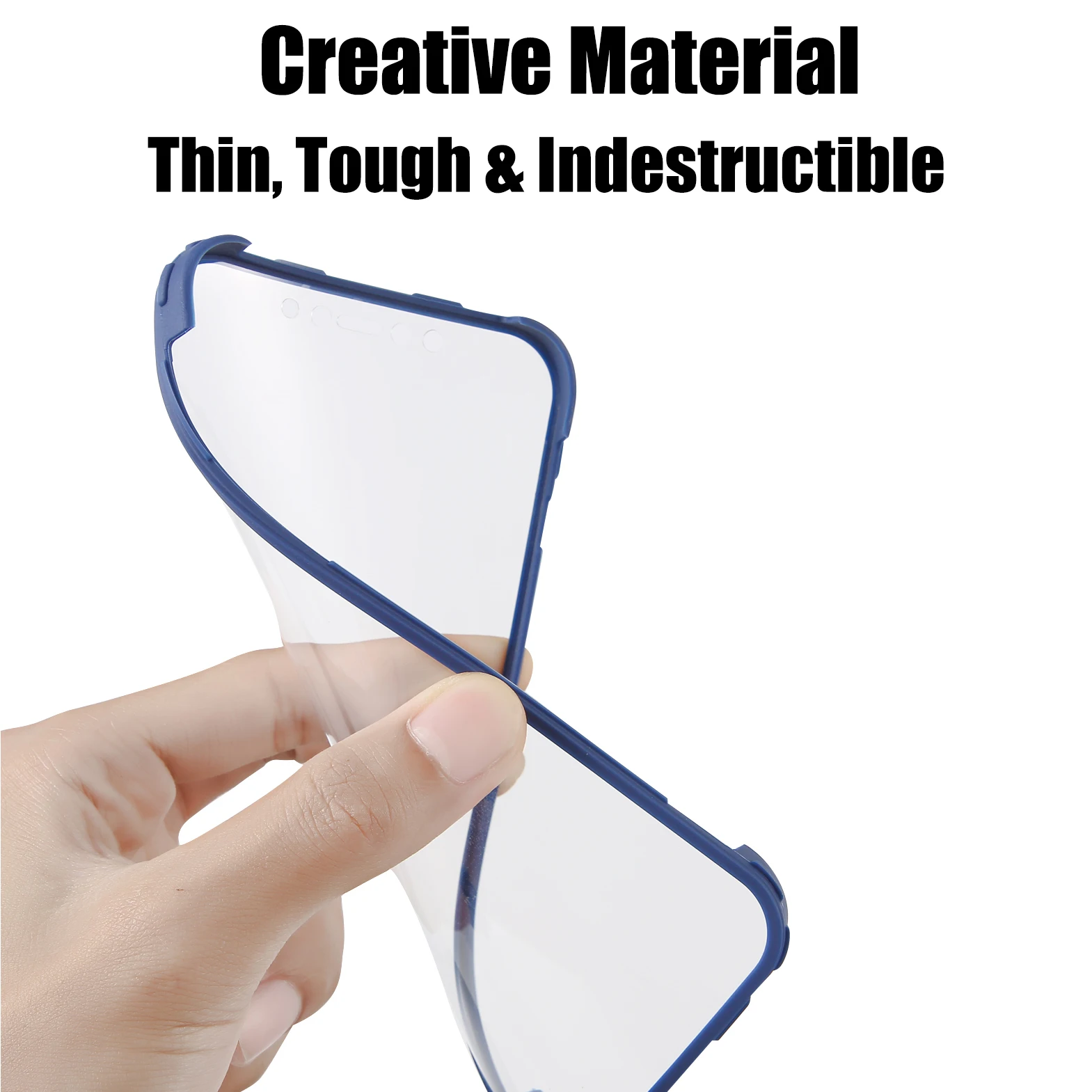 Luxury 360° Hard Back Case with Front Screen Protection - Clear Cover
