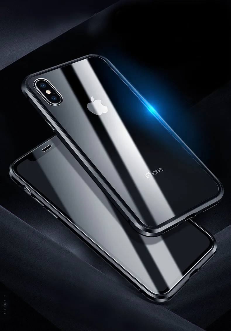 Подходит для iphone11 Двусторонняя Универсальная металлическая рамка чехол из закаленного стекла для телефона для iphone XR XS MAX 8 7 6 6Sp