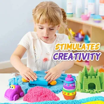 

2020 New Toys For Children DIY Kids Magic Colorful Sand Play And Learn Educational Magic Sand Model Tools Antistress Toys Set