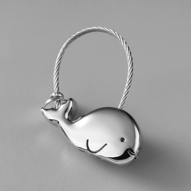 Good Luck Kiss Elephant Couple Keychain Pendant Wire Ring Chain Cute Cartoon Women Car Bag Backpack Ornaments Lovers Lanyard B fish