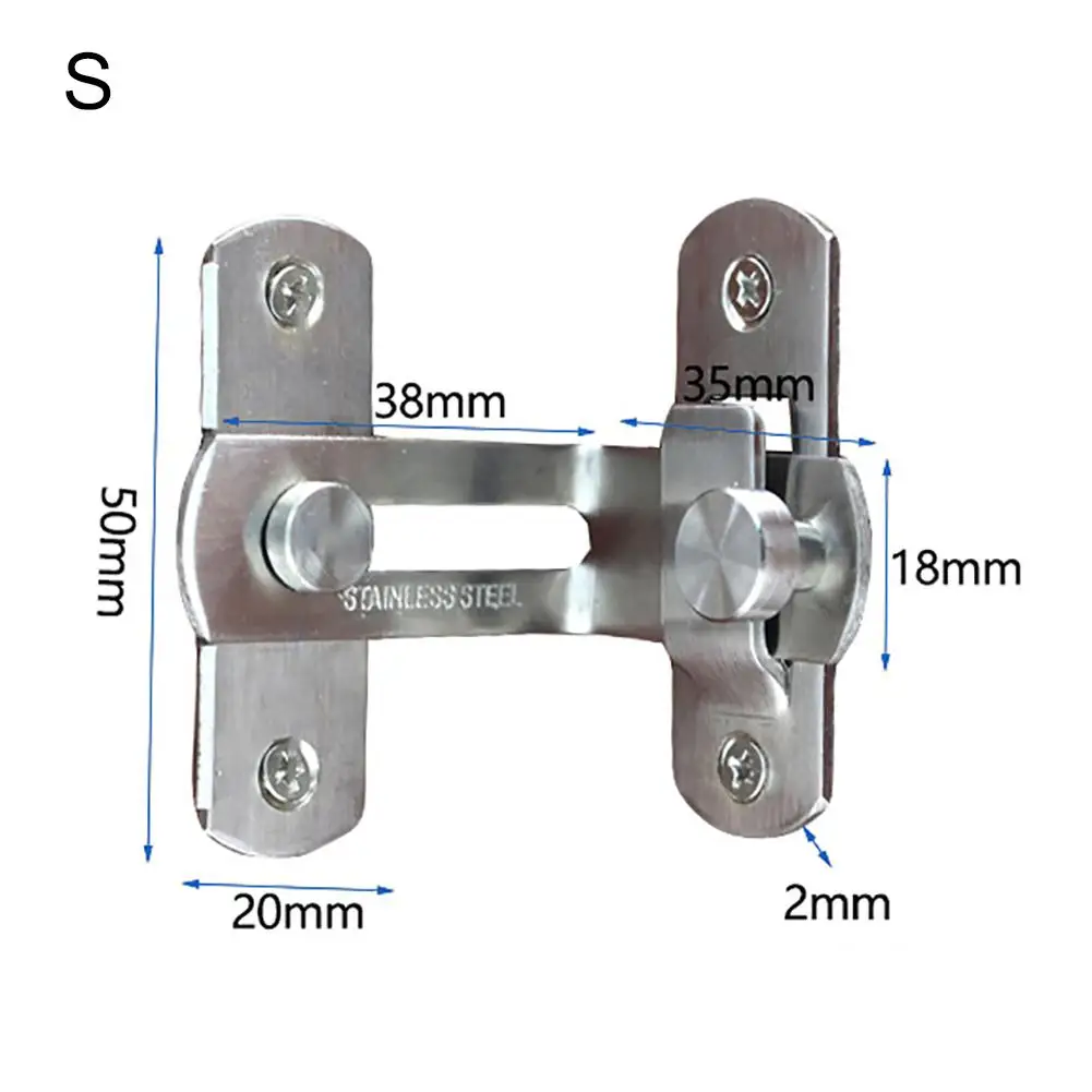 Stainless Steel 90 Degree Door Buckle Door Hasp Latches Sliding Chain Lock Anti-theft Window Lock Hardware door latch sliding door latch door lock latch