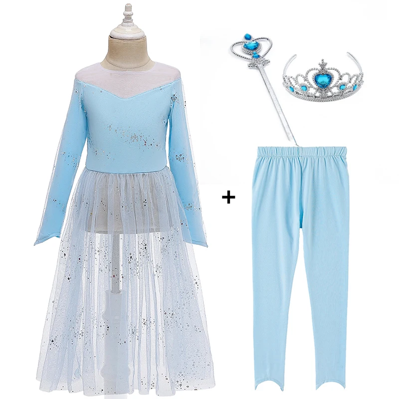 set3 Платье Эльзы для девочек; комплект из 2 предметов для девочек; костюм Снежной Королевы; костюм принцессы Анны для костюмированной вечеринки; Детский Рождественский костюм; Одежда для девочек на Хэллоуин - Цвет: set3