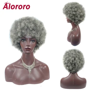 

Alororo for Fashion Women Synthetic Hair Afro Short Wigs Brazilian Hair Style Soft Fiber Bulk Hair Black Bomb Wig Style