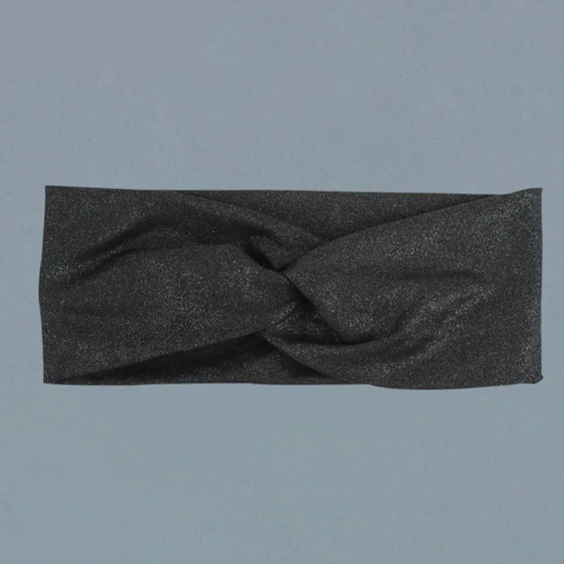 Black Silver Geebro, Женская повязка для волос бронзового цвета, летняя мода, повязки на голову с перекрестными узлами и бантом для девочек, спа-повязка на голову, аксессуары для головы - Цвет: Black Silver