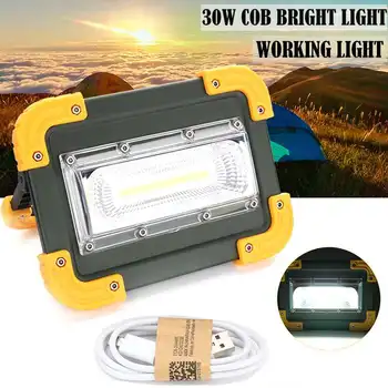 

30W Led Portable Spotlight 4 Modes Super Bright Led Work Light Rechargeable for Outdoor Camping Lamp Led Flashlight by 18650