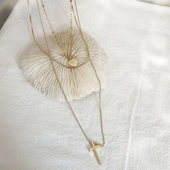 

2020 New Summer Multi-layer Metal Chain Cross Love Pendant Choker Necklace for Women Wedding Gothic Clavicle Girlfriend Gift