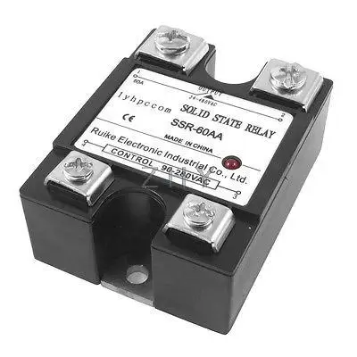 

LED Indicator AC to AC Single Phase Solid State Relay SSR-60AA 90-280V 24-480V