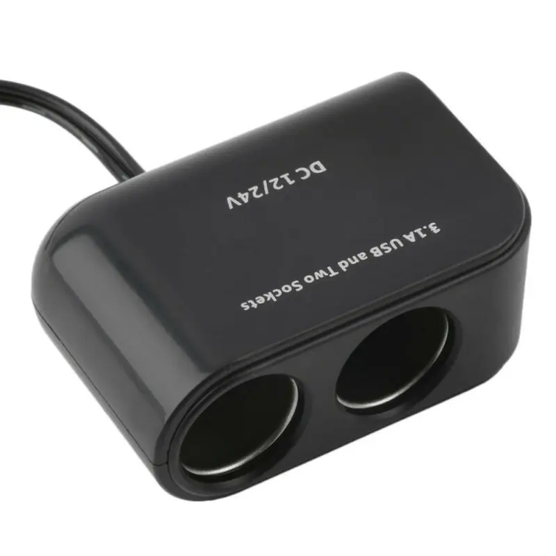 2 Way DC 12V автомобильное зарядное устройство прикуриватель двойной адаптер питания разветвитель гнездо