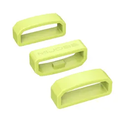 Premium Rubber Strap Keeper - Secure Retainer for Fitness Bands and Smartwatches (Grass Green 3 PCS)