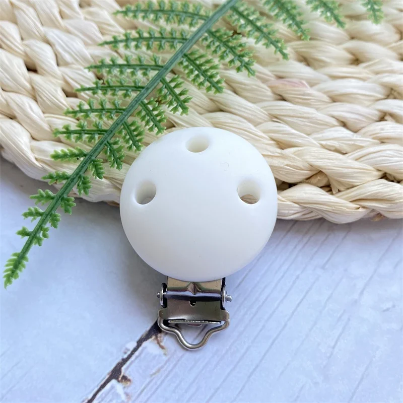 3PCS Round Shape Baby Pacifier Clip Soother Teether Anti Fall Silicone Holders Stainless Nipple Clamp Pacifier Clips pacifier clips