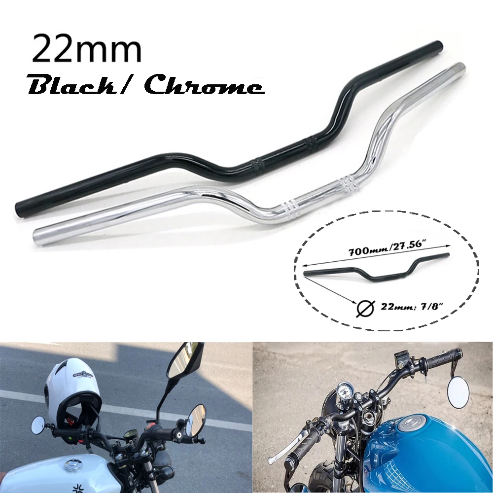 

7/8" 22mm Universal Aluminum Handlebar Handle Bar Vintage Metal Refit Handlebar High-Rise Retro Drag Bar Cruiser Bobber Chopper