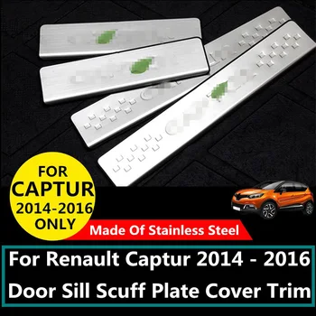 

Stainless steel scuff plate door sill 4pcs/set Car Accessories For Renault Captur 2014 2015 2016 Car-Styling 4pcs/set