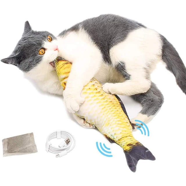 Electric Flopping Fish Moving Cat Kicker Fish Toy, Realistic Floppy Fish  Dog Toy, Wiggle Fish Catnip Toys, Motion Kitten Toy, Plush Interactive Cat  Toys, Fun Toy for Cat Exercise 