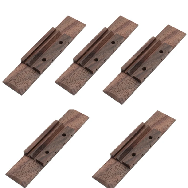 

5Pcs Ukulele Rosewood Bridge Slotted for 4 String Ukulele 110x25x53mm Ukulele Parts