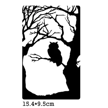 

Owl on the tree metal cutting dies cut die mold Owl decor Scrapbook paper craft knife mould blade punch stencils dies 2020 New