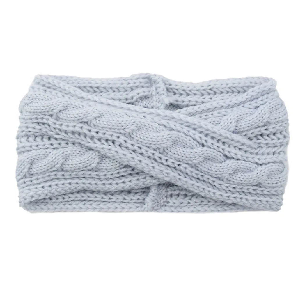 Women Warmer Ear Headband Thermal Hand Knitting Wool Cross Knot Head Hairband Turban Sweet Girls Hair Hairband Winter Headwear