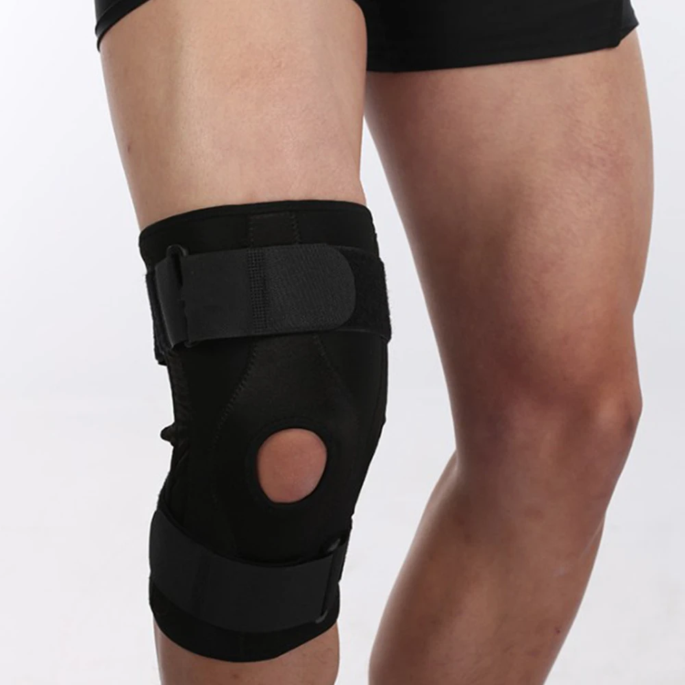 Воздухопроницаемый черный Наколенник Регулируемый наколенник стабилизатор наколенник ортопедический артритный защитный ремень Спортивная безопасность поддержка колена