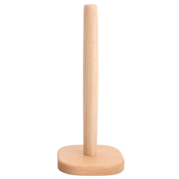 

Kitchen Wooden Roll Paper Towel Holder Bathroom Tissue Toilet Paper Stand Napkins Rack Home Table Tool Accessories Square Base