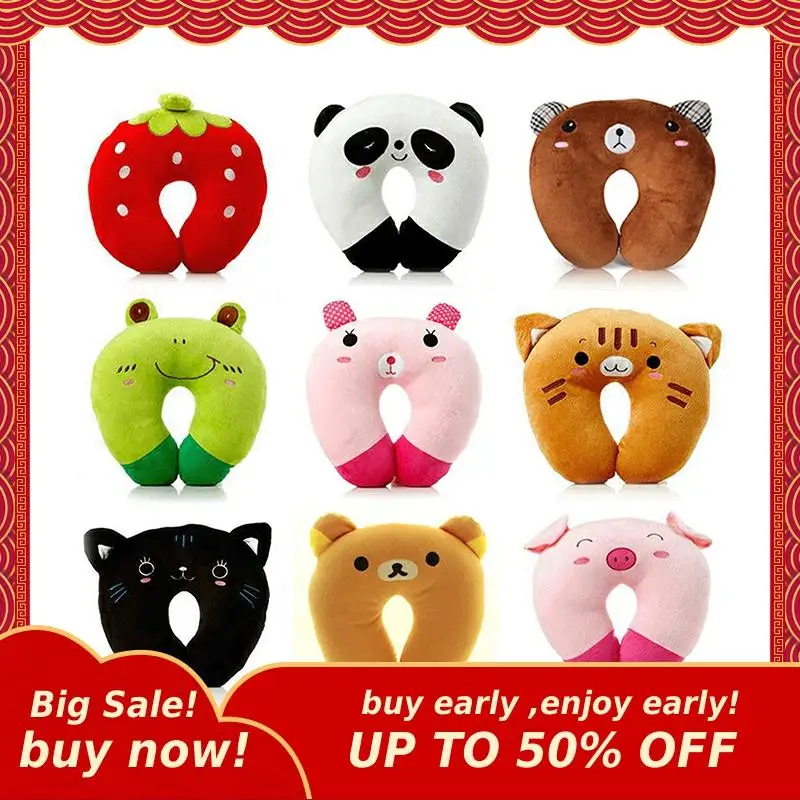 Мягкая мультяшная Подушка Meihe в форме шеи дорожная подушка из пены с эффектом
