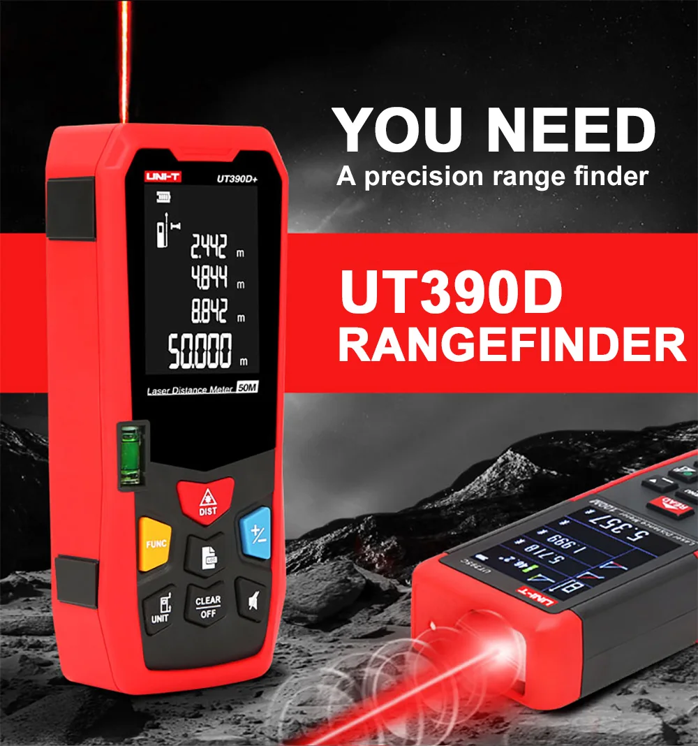 Uni-t цифровой лазерный диапазон Fnder ручной измерительный прибор измерительный расстояние электронные весы 40 м/50 м/60 м Диапазон Fnder