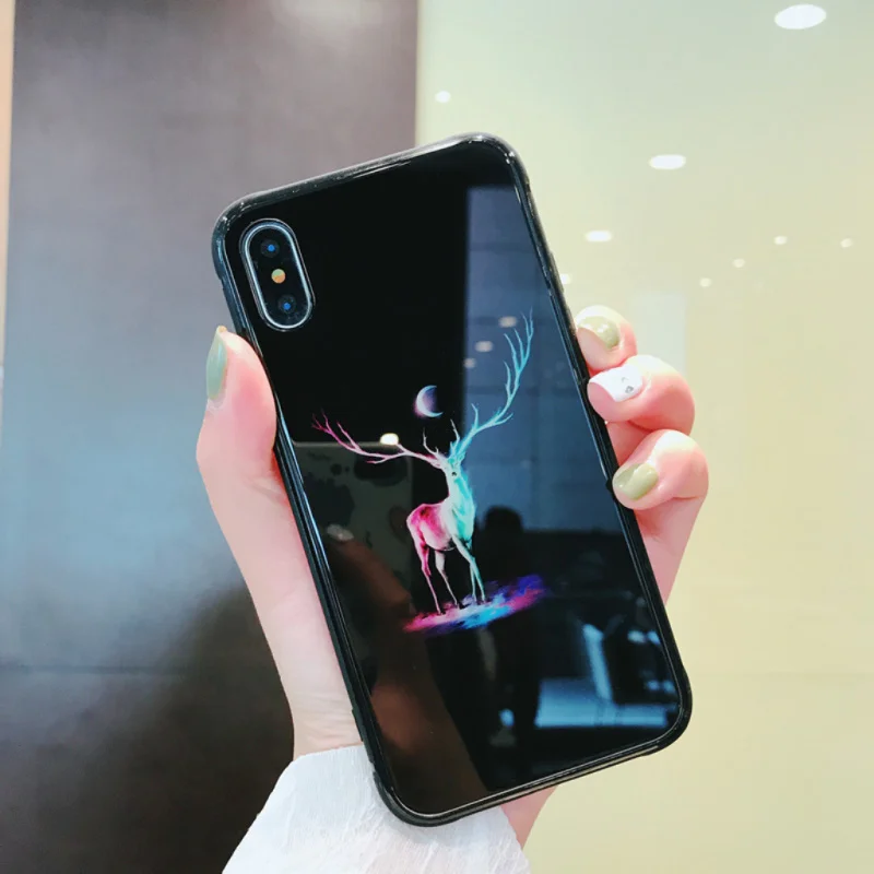 Чехол в виде светящегося стекла для iphone 11 pro Max 7 8 6s Plus Xs чехол для Max XR Cover