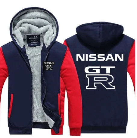 Новые модные повседневные толстовки с капюшоном для Nissan GTR, пальто на молнии, Мужская Осенняя Толстая свободная толстовка, мужское утепленное пальто-01 f - Цвет: 5