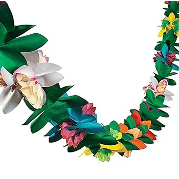 

Hawaii Style Colorful Tissue Flower Garland 3m Tropical Type Birthday Paper Flower Garland Festival Party Home Decoration